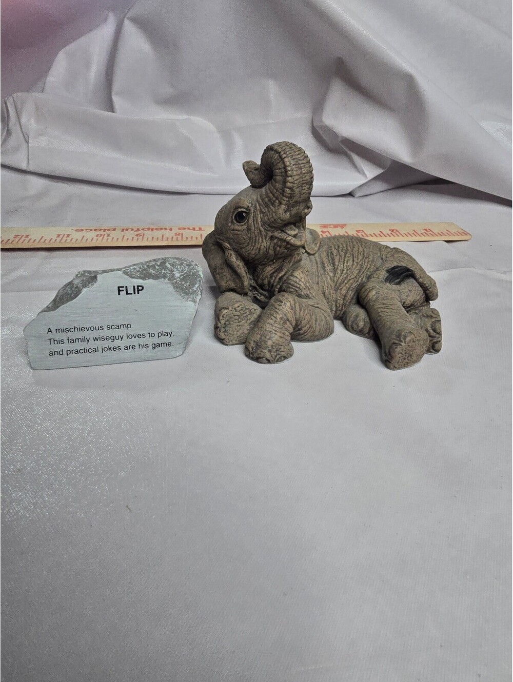 Vintage The Herd Elephant Figurine 'Flip' #3107 Martha Carey Marty Sculpture